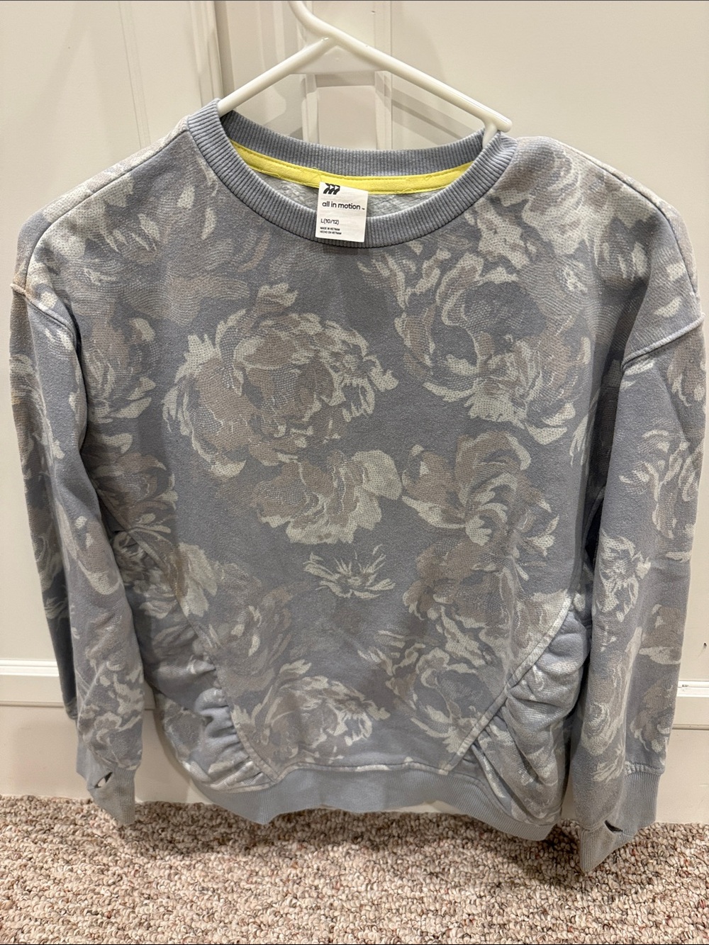all in motion Blue-Gray Floral Crewneck Sweatshirt